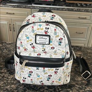 DISNEY LOUNGEFLY MICKEY MINNIE DONALD DAISY MINI BACKPACK HANDBAG